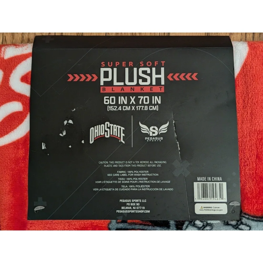 Ohio State Buckeyes Super Soft Plush Blanket 60 x 70 in Red College-NCAA Pegasus